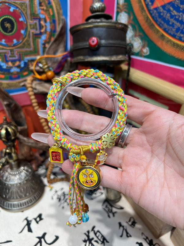 Pure Hand‑Painted Thangka Prayer‑Bead Bracelet