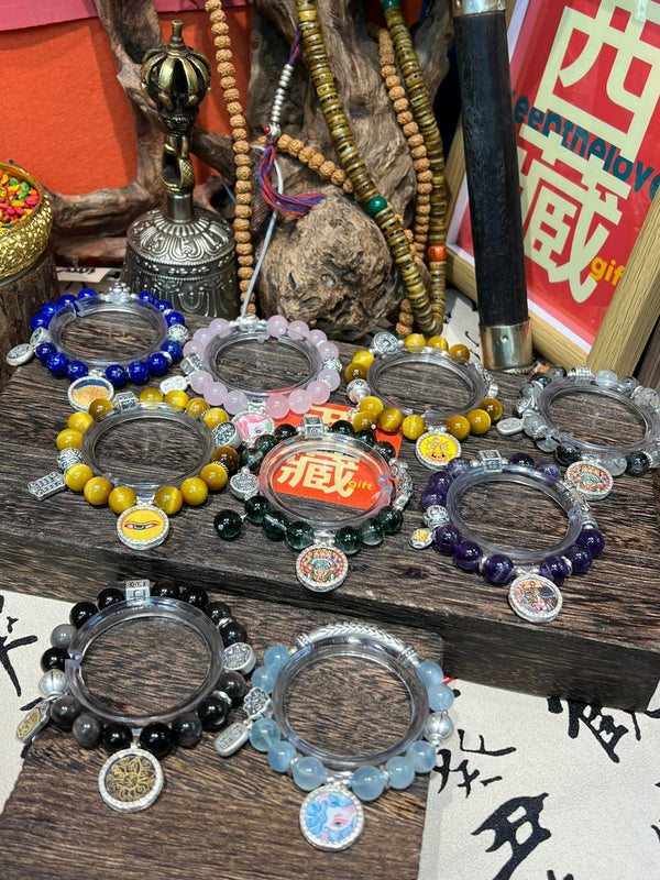 Crystal Thangka Beaded Mala Bracelet