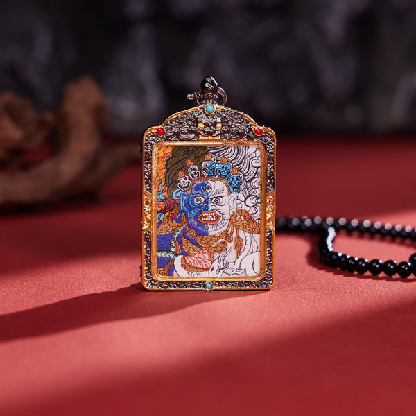 Between One Thought with Obsidian Thangka Pendant Necklace