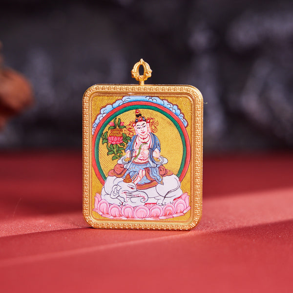 Four-Armed Avalokiteshvara Thangka Pendant Necklace