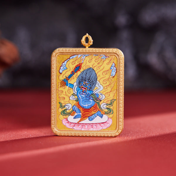 Acala (Fudo Myo-o) Thangka Pendant Necklace