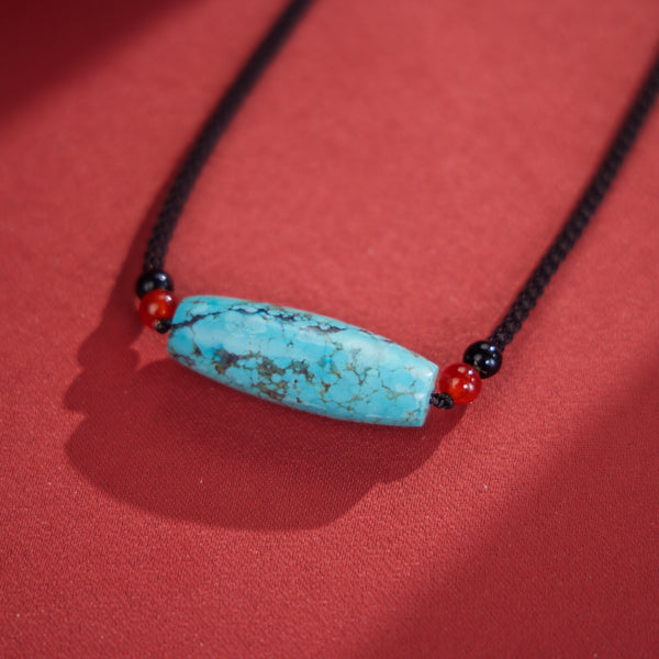 Turquoise Barrel Bead Serenity Necklace